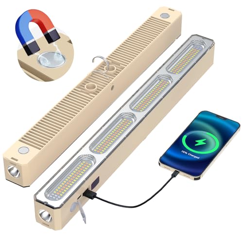 Lampe magnétique rechargeable avec sortie USB et crochets de fixation