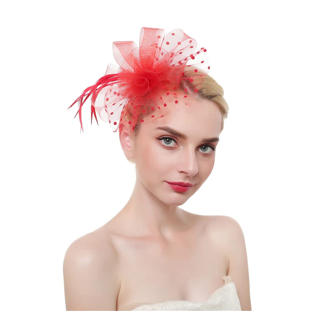 fascinator, Fascynatory z piór na opasce dla kobiet, damskie spinki do włosów, siatka, akcesoria przyjęcie herbaciane