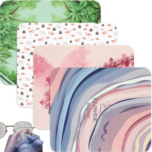 JEYORZY 4 Pièces Chiffon, Doux Chiffons de Nettoyage Lunettes en Microfibre lavables et Réutilisables, Chiffons Microfibre de Nettoyage, Essuie Lunettes de...