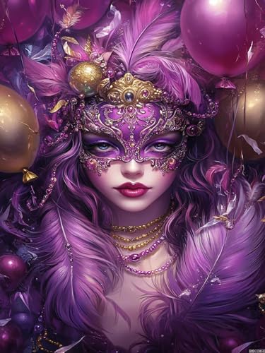 Peinture diamant 5D adulte violet 30x40 cm broderie diamant fait main