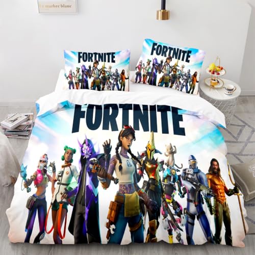 SROMAVLIN Housse de Couette 140x200 animé, Parure de lit 1 Personne pour Enfants Garçons Filles Adultes,Noël Housse de Couette 140x200 cm et 1taie d'oreiller 63x63 cm