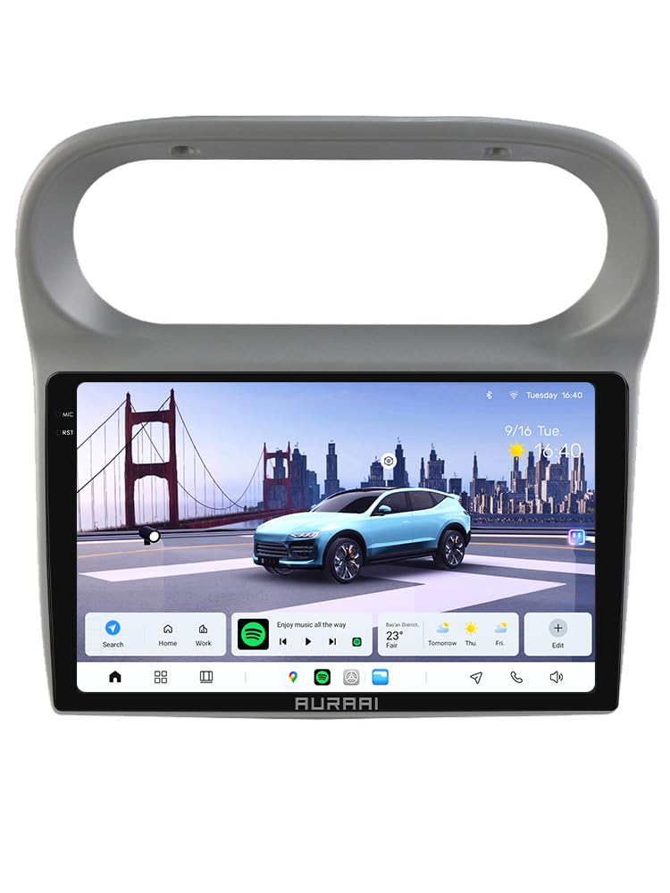 Ossuret Android 13 Autoradio pour Renault Twingo (2005-2013), 8 cœurs 8+256 Go Système d'infodivertissement Automobile Écran Tactile 9 Pouces 2K CarPlay EQ DSP Bluetooth 4G LTE RDS (Modèle A)