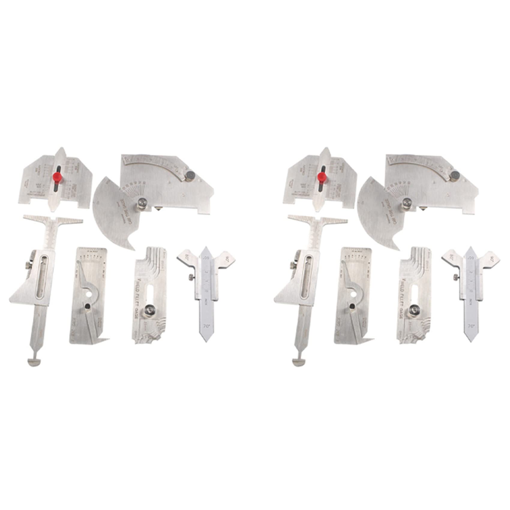 12 piezas Soldadura Calibre Soldadura Calibre Inspección Costura/Esquina Redonda/ Prueba Tamaño Soberano Regla Kit de Medición Kit de Combinación