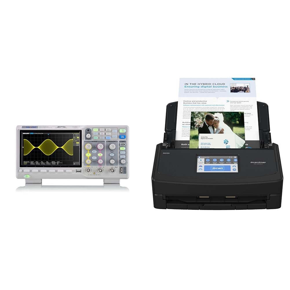Siglent 200 MHz 2 Channel Oscilloscope Bundle with ScanSnap Wireless Document & Photo Scanner