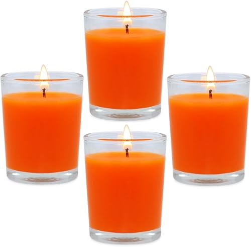 Velas votivas de Adviento moradas y rosas en vidrio, sin perfume, velas de cera de soja de 15 horas para Navidad, mesa de boda, hogar, spa,