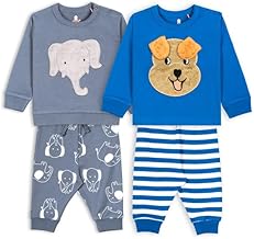 ARIEL Unisex Baby Full Sleeves Cotton Sweatshirt & Joggers Set (Pack of 2)