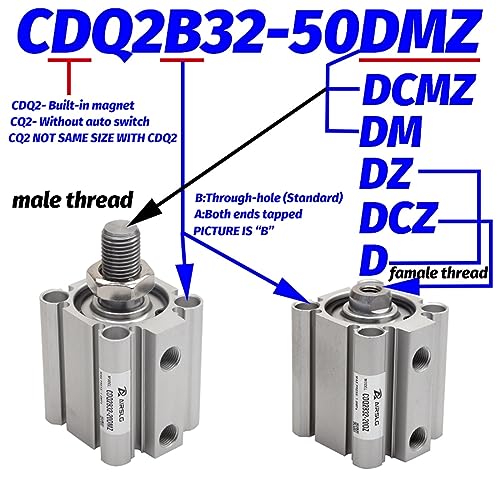 Cylindre compact double effet CQ2B20-50D pneumatique de guidage - 4