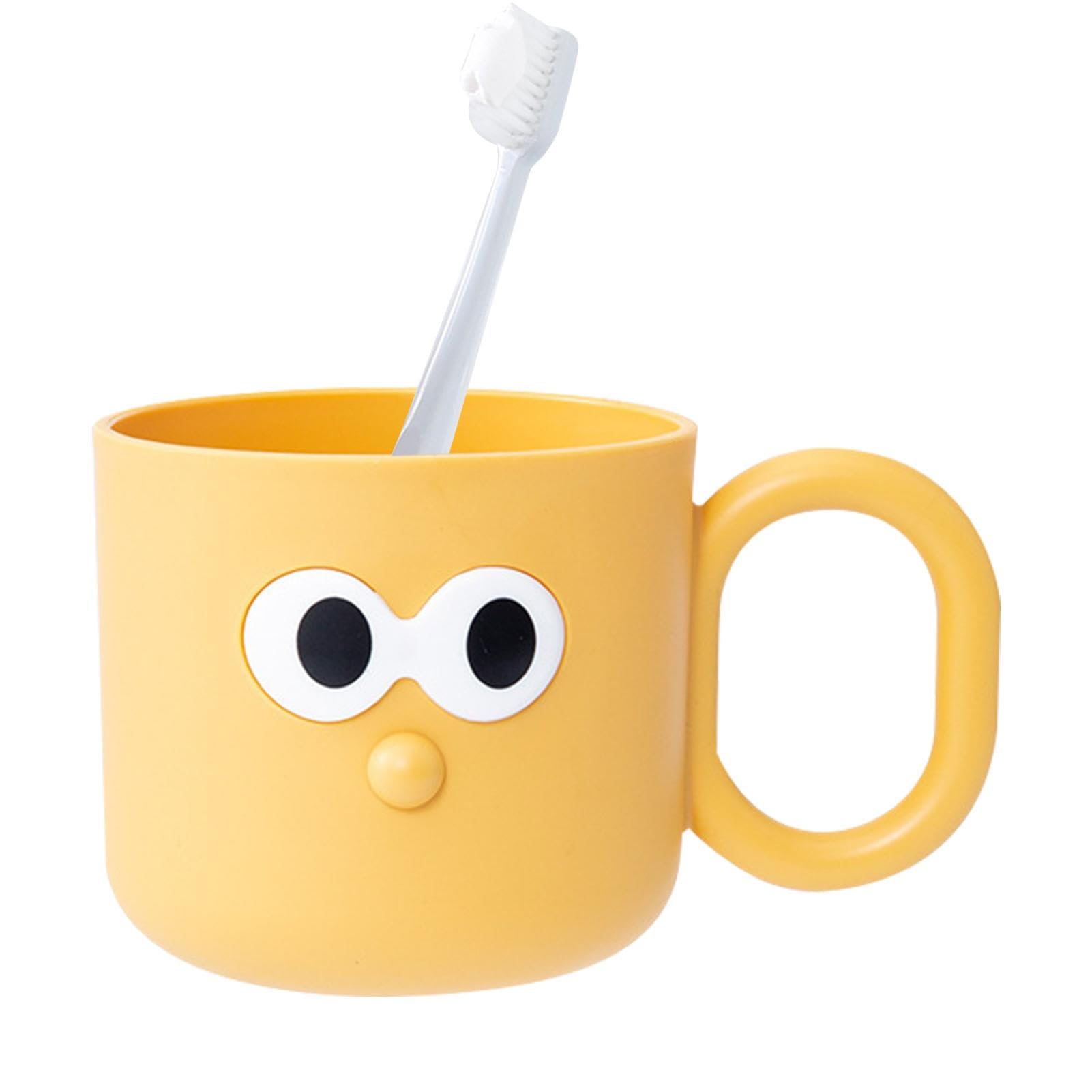 Bavokon Reusable Anti-Drop Mouthwash Cup with Handle - Cartoon Gargle Cup, Toothbrush Holder for Kids & Adults