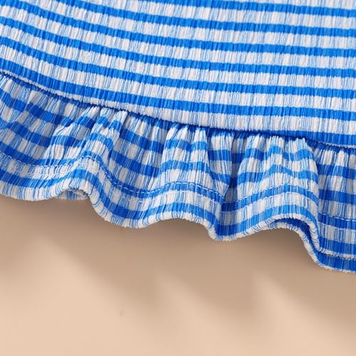 Image of HAPPYMA Baby Swimsuit Toddler Girl Bathing Suit Summer Stripe Bikini Set Beach Two Piece Swim Wear