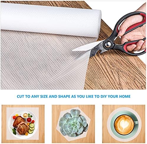 SHOKUTO Drawer Liners, Kitchen Shelf Liner, Kitchen Cupboard Refridge Drawers Shelves Cabinet Liners, 45x600cm Non-Slip Waterproof Washable Easy Cut EVA Sink Protector Mat for Home Office(Transparent)