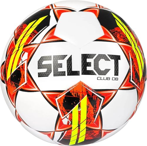 SELECT Club DB Soccer Ball, White/Red V22, Size 5