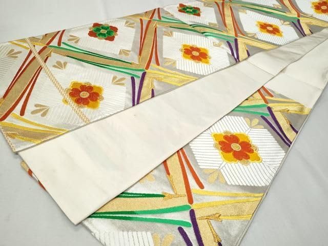 平和屋着物□極上 六通柄袋帯 唐織 菱唐草文 金銀糸 逸品 CYAA3767s5 平和屋着物六通柄袋帯 唐織 松菱文 金銀糸 正絹 逸 CABA7670fb