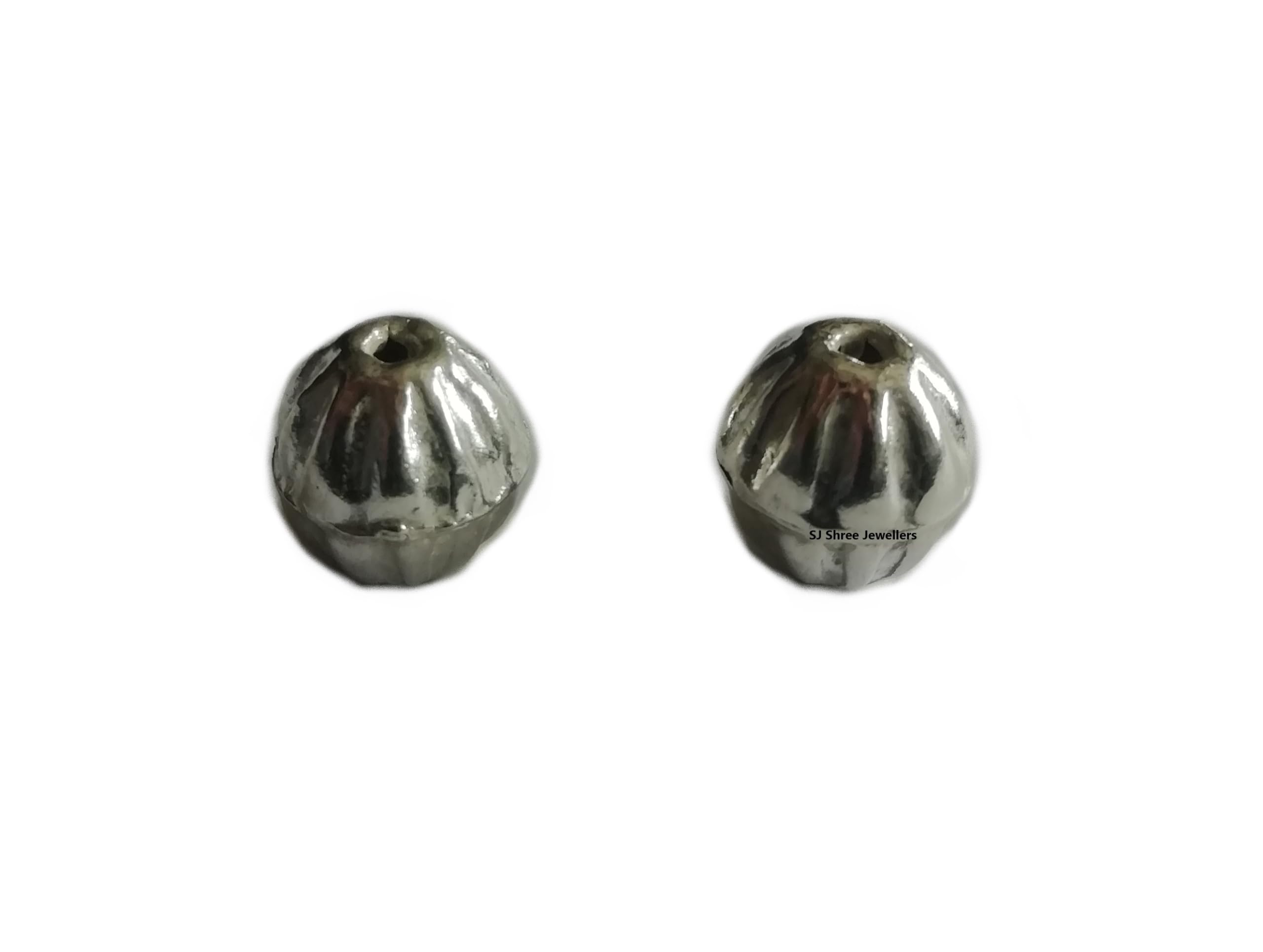 SJ Silver Sahu Bachde Ahoi Mata Dane (Moti 2 pcs) for Pendant Locket, Small, Silver, No Gemstone