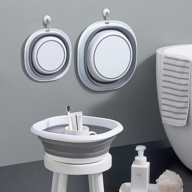 家庭用品浴室トイレの実用的な折り畳み型洗面器 Amazon｜折りたたみ洗面器, 3サイズ展開(2.7L/5L/10L)，折りたたみ式
