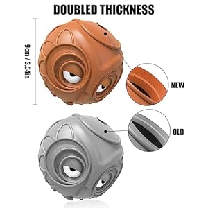 Giggle Ball for Dogs Owl Dog Toys for Aggressive Chewers Medium Large Dogs Fun Gift for Dog Natural Rubber Herding Ball for Dogs Cute Owl Hoot Brown New