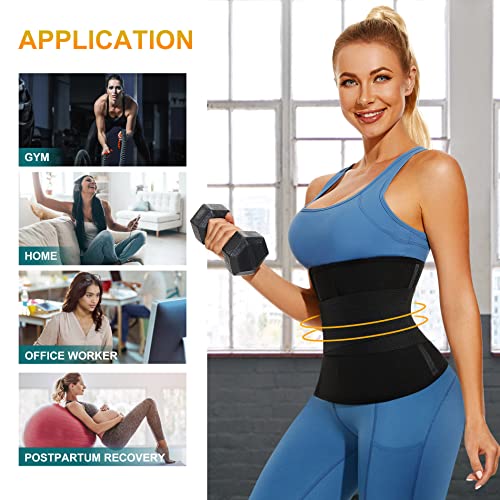 Sunacgo Waist Trainer For Women Workout Waist Cincher Trimmer 3 Segmented Underbust Corset Tummy Control Hourglass Body Shaper(Black, X-Large) #TOP5