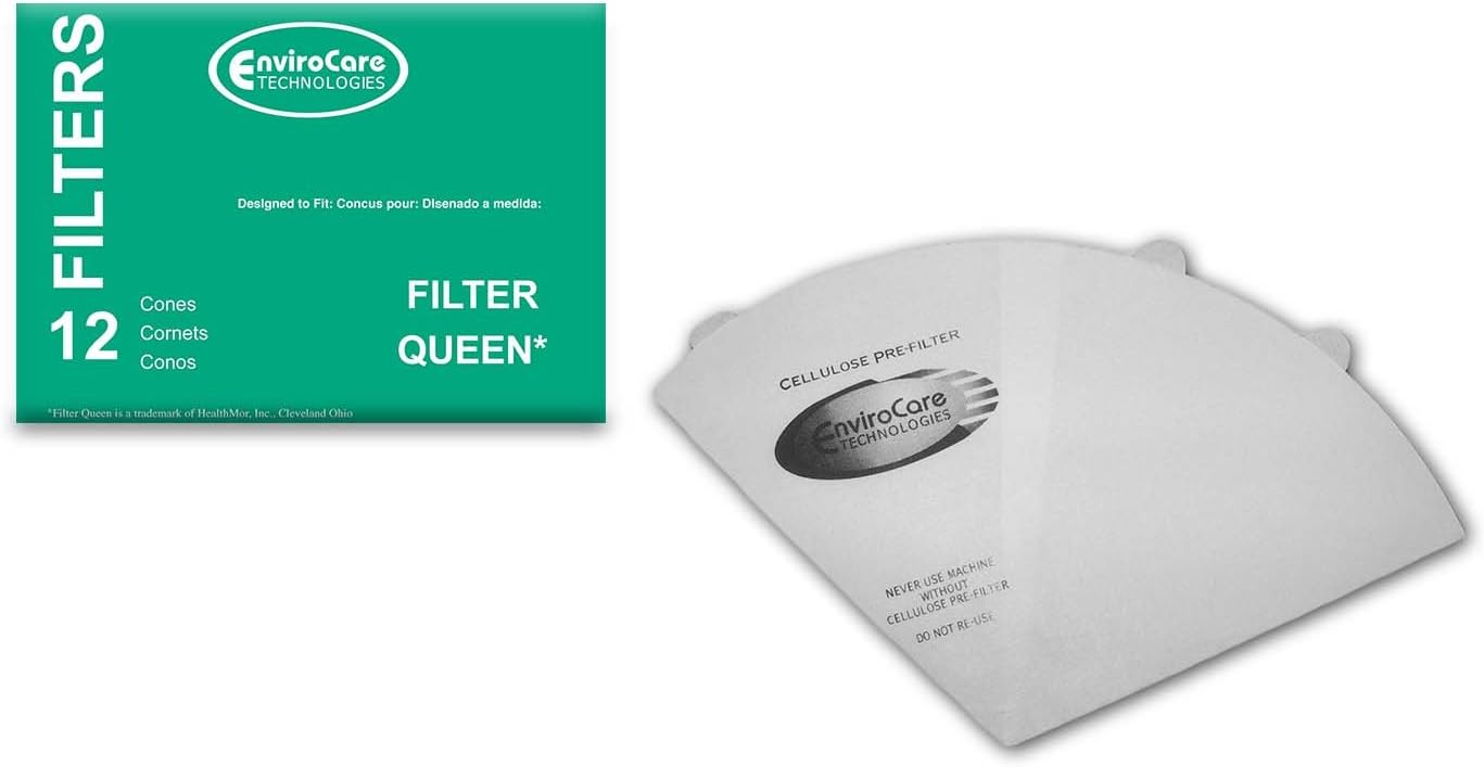 Replacement Vacuum Cleaner Filter Cones made to fit Filter Queen Vacuums 12 Cones and 2 Filters
