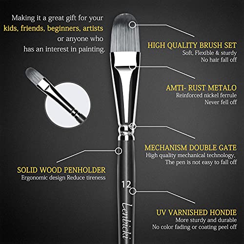 Lenbicki Filbert Acrylic Paint Brushes Set thumb #5