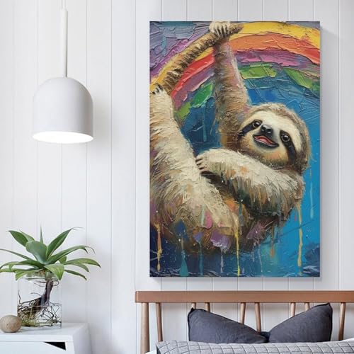 Impression sur toile décoration murale sloth bxyafekud tableau 50x75