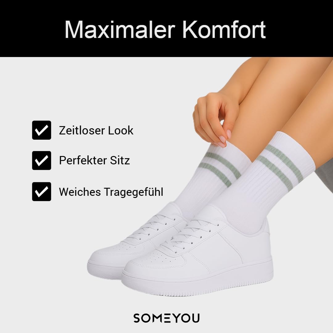 SOMEYOU Sportsokken van biologisch katoen, 5 paar, wit