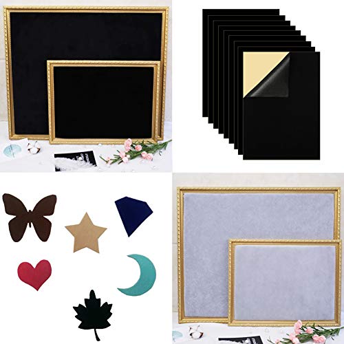 Mesheshe MSS200200729 10Pcs Peel And Stick Black Felt For Diy Arts And Crafts, Self-Adhesive Fabric Liners For Drawers And Boxes thumb #3