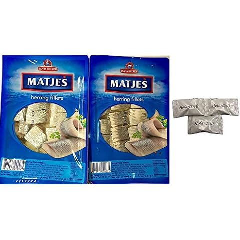 (Pack of 2) Imported Matjes Herring Fillets 8.8oz/250 g. Includes Exclusive HolanDeli Chocolate Mints. Cover