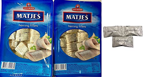 (Pack of 2)  Imported Matjes Herring Fillets 8.8oz 250 g. Includes Exclusive HolanDeli Chocolate Mints.