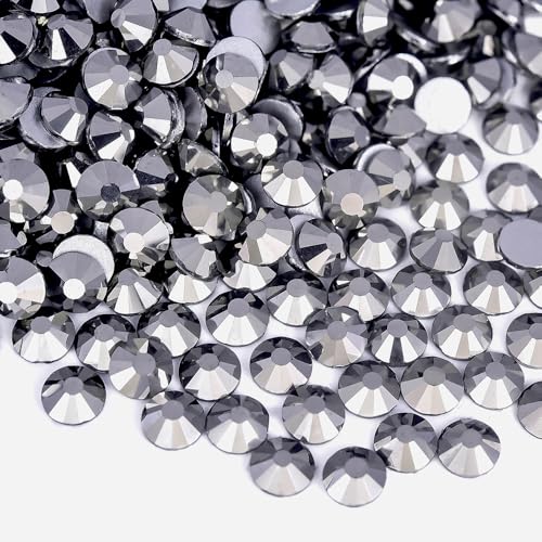 Image of 1440pcs Flat Back Rhinestones Round Gems for Nail Art and Craft Glue Fix,Crystal Stone Beads Bedazzling gems for Crafting 0.18 inch 4.8mm SS20 Hematite