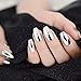 Produktbild QULIN Falsche Nägel Cool Silver Mirror Fake Nails Mädchen Metallic Pigment Sargnägel Medium Full Nail Cover Ballerina Nail Decoration