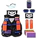 Locisne Kit Giacca Gilet tattico Mimetico per Bambini Giungla Pistola Giocattolo Serie N-Strike Elite (w/40 Freccette in Schiuma+Occhiali+Maschera+2 Ricaricabile+2 Cinturini+Borsa da dardo)