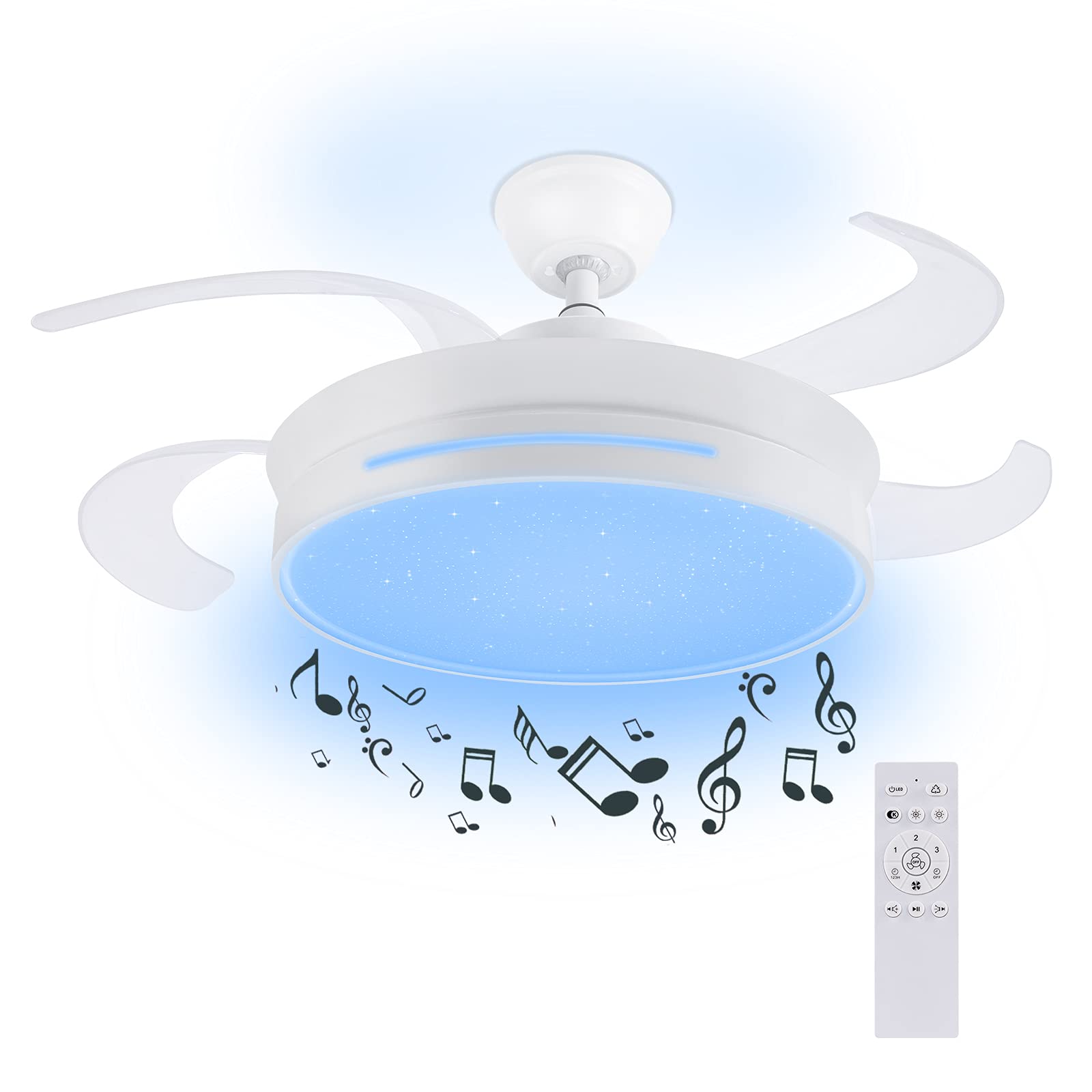 Buy HOREVO Retractable Blades Ceiling Fan with Lights and Bluetooth