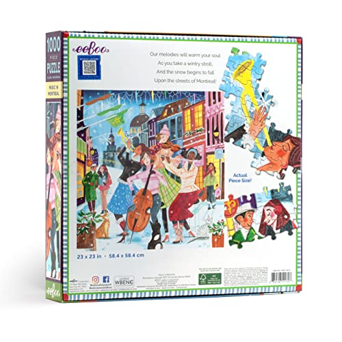 Image of eeBoo - Music in Adult 1000 pieces to travel the Enchanted City of Montreal-Puzzle in recycled cardboard-Dimensions: 58.5 x 58.5 cm, PZTMTL