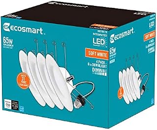 EcoSmart 6 in. Soft White Integrated LED Recessed Trim (4-Pack)