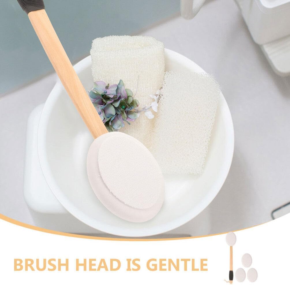 NOLITOY Lotion Applicator Back Brush Set Sun Screen Applicator 3 Replacement Heads Anti-Slip Bath Brush for Smooth Application Stylish Home Decor