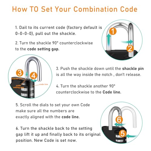 Image of NAGE Locks for Lockers, 4 Digit Combination Lock Resettable, Outdoor Waterproof Locker Locks for Gym School Sports Locker, Fence, Gate, Toolbox, Case, Hasp Storage (1 Pack, Yellow)