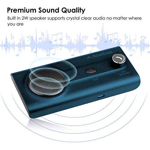 Product Image 6: 2020 Avantree CK11 Hands Free Bluetooth 5.0 Car Kits, Loud Speakerphone, Support Siri Google Assistant & Motion Auto On Off, Volume Knob, Wireless in Car Handsfree Speaker Kit with Visor Clip - Blue