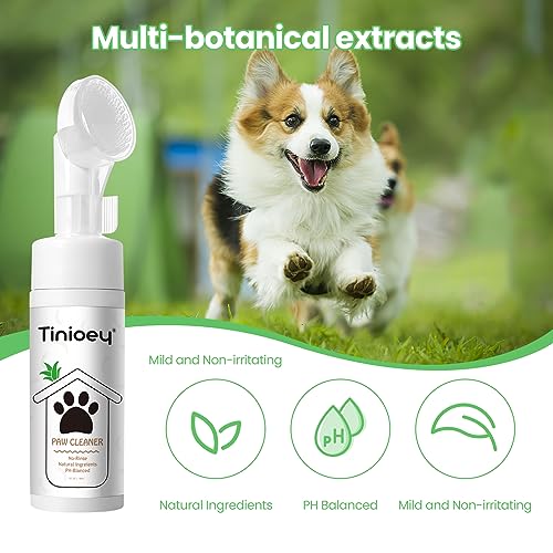 Paw-Cleaner-for-Dogs-and-Cats-Clean-Paws-No-Rinse-Foaming-Cleanser5-oz-Dandelion-Paw-Cleanser-Paw-Brush-for-Dogs-Dog-Paw-Scrubber-Cat-Paw-Cleaner-Fragrance-Free-1pcs