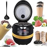 Totalmente AutomáTico Perla Pot 6/8l, 900/1350w Comercial Boba Perla Tapioca Cooker Pearl Maker+Cuchara(Control TáCtil+Recubrimiento Antiadherente) Para Boba Tea&Bubble Tea&Milk Tea,8Lyellow