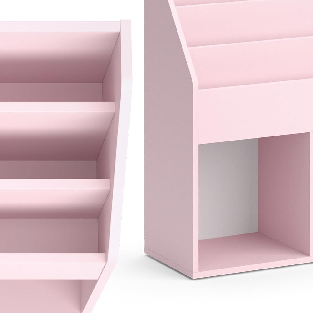 Vicco Libreria bambini Luigi, rosa, 72 x 79 cm Senza box pieghevole, combinabile per riporre libri e giocattoli