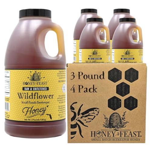 Honey Feast Miel Silvestre Cruda 3 lb Pack x4