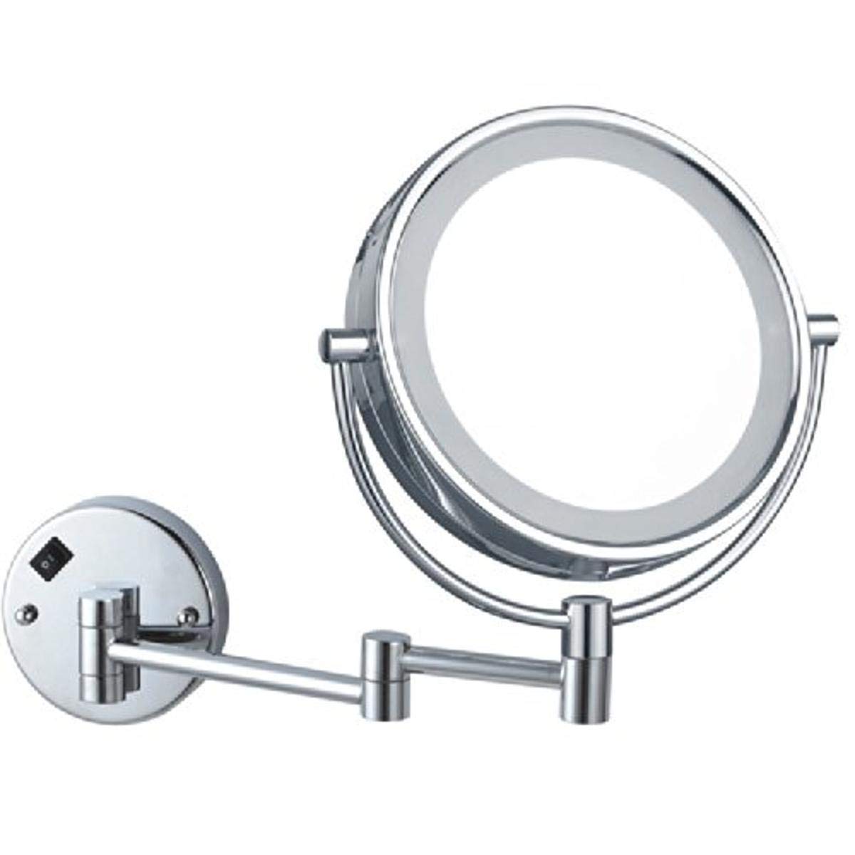 NameeksAR7705-CR-5x Glimmer Double Face Round LED 5x Magnification Makeup Mirror, Chrome