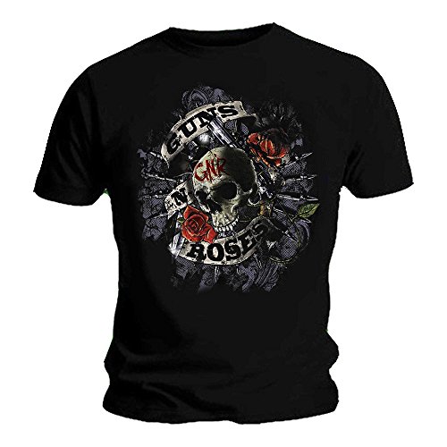 Official T Shirt GUNS N ROSES Distressed Classic FIREPOWER Skull L
