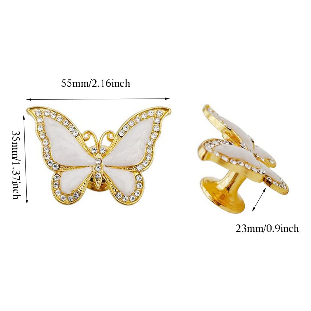 JfwuHap Vivicap 6 Pcs Elegant Beautiful Butterfly Bee Animal Knob Furniture Decorative Pull Handle Hardware for Home Cabinet Drawer Cupboard Dresser Bathroom Kitchen Wardrobe … (Gold Butterfly) - Image 4