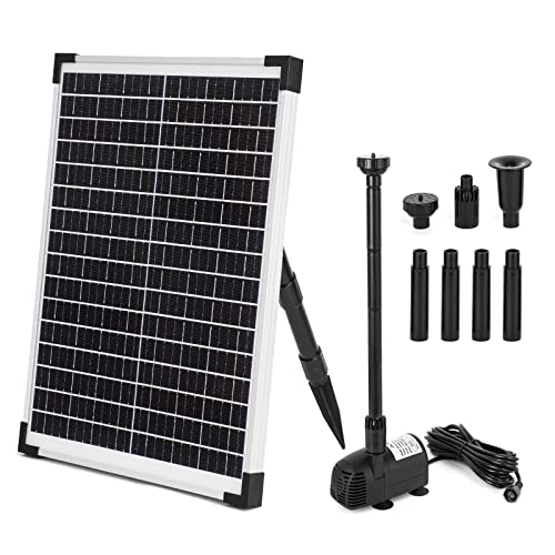 ECO-WORTHY Solar Fountain Water Pump Kit 25 W, 410GPH Submersible Powered Pump and 25 Watt Solar Panel for Sun Powered Fountain, Fish Pond, Pond Aeration, Hydroponics, Garden Decoration, Aquaculture…