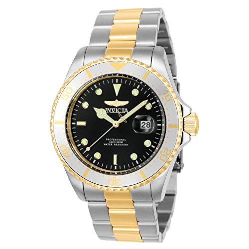Invicta Men 's 43 mm PRO DIVER Japanese Quartz�u���b�N��̃p�[���_�C�����S�[���h2�g�[���X�e�����X�X�`�[��Watch