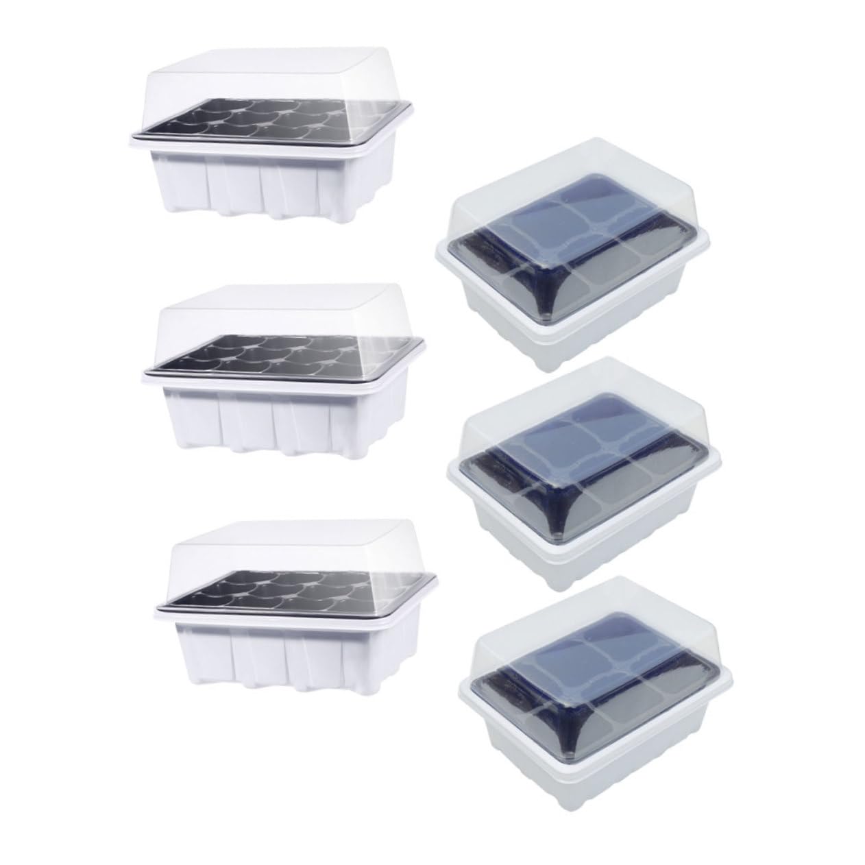 Kisangel 2 Set Vassoi per Germinazione Piante Vassoi per Avviamento Piante Celle per Sementi per Terrazzi 6 Pezzi*2