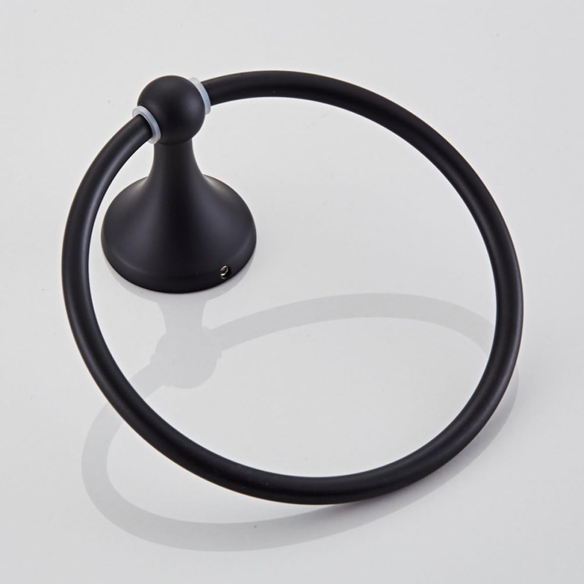 Anillo para Toallas de Baño de Acero Inoxidable, Negro, Redondo
