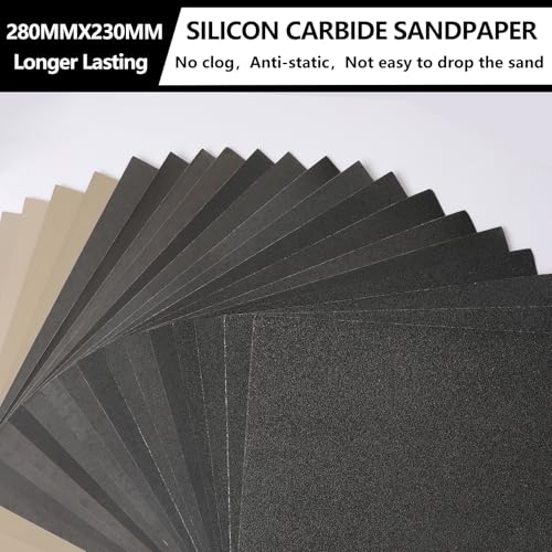 STEBRUAM 400 Körnung Schleifpapier 230x280mm für Metall und Auto polieren Holzmöbel Schleifen,9 x 11 Zoll Nassschleifpapier 15 Stück