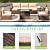 Aoxun 7-Piece Patio Furniture with 44’’ Fire Pit Table Outdoor Wicker Conversation Set Patio Sectional Furniture with 4" Thickened Cushions, Beige (Waterproof Cover Included)