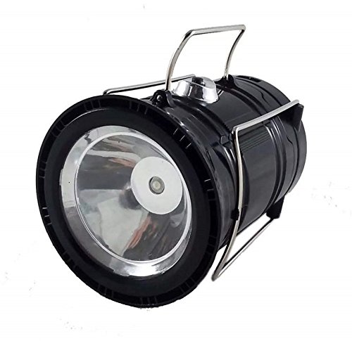 Lampião Led Lanterna Grande Recarregável Solar Preto